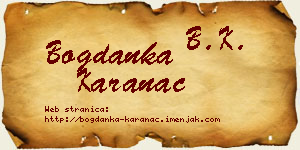Bogdanka Karanac vizit kartica
